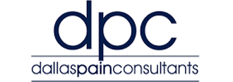 dpc, dallas pain consultants logo in navy blue