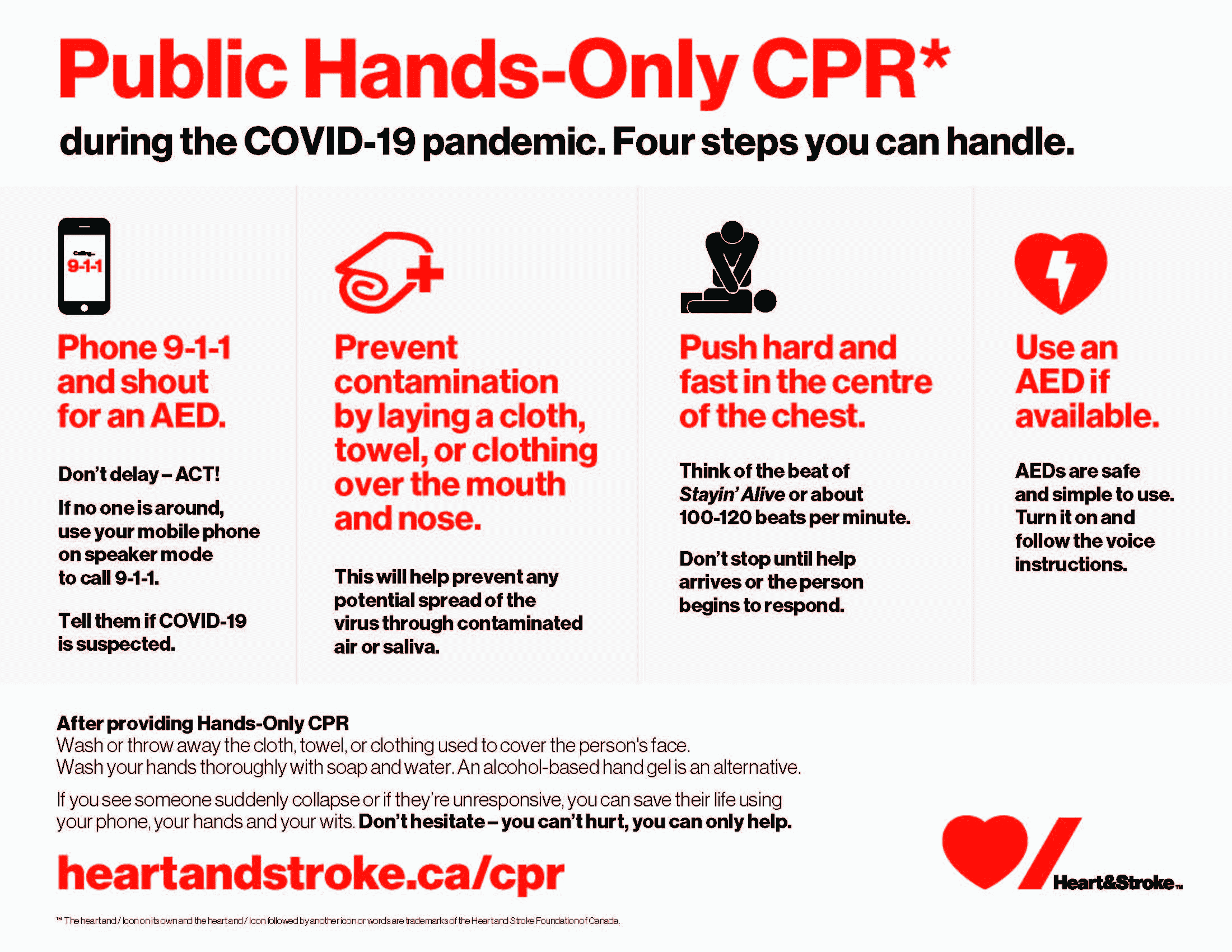 public hands only cpr. heart and stroke