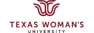 texas womens university logo in maroon and black
