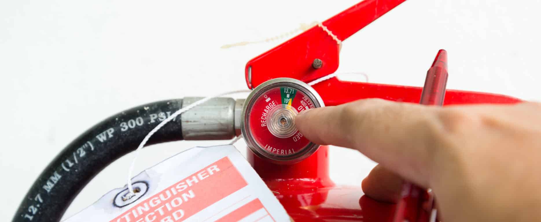 Fire extinguisher monthly check pressure gauge